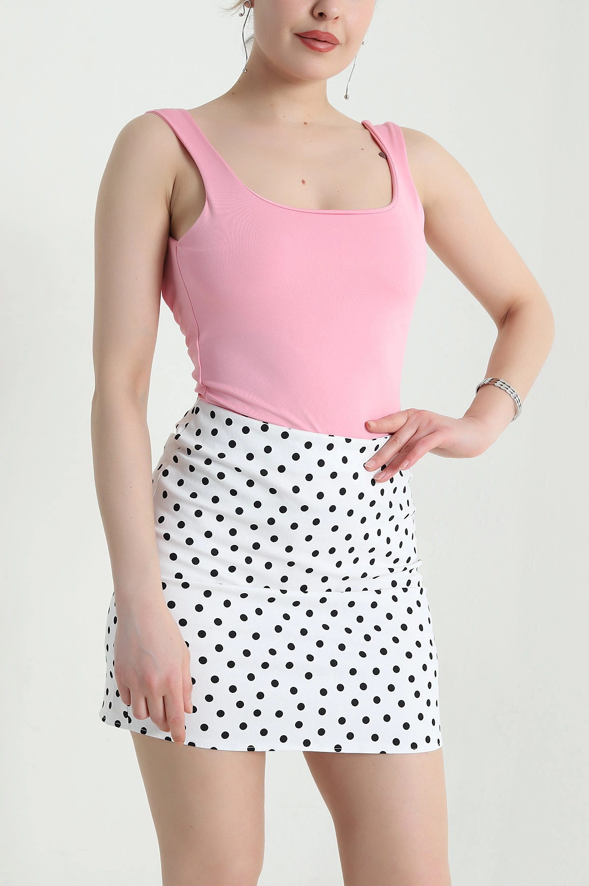 Pembe Dalgıç Kumaş Kadın Zıbın Bluz 454633