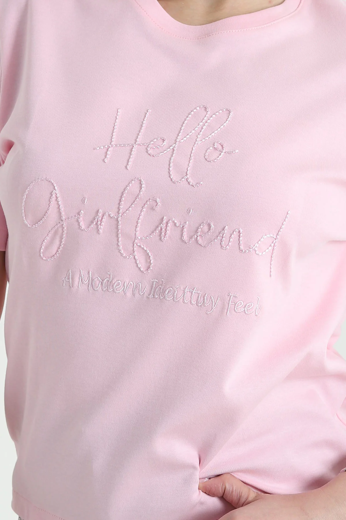 Pembe Dantelli İnterlok Kadın Bluz 457620