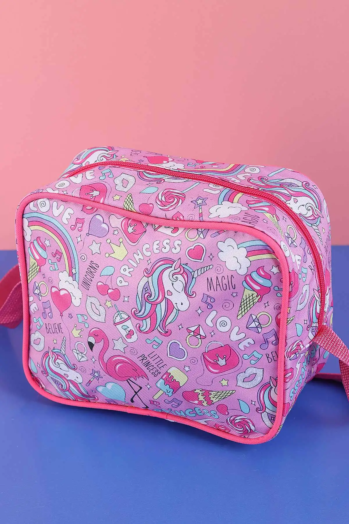 Pembe Desenli Beslenme Çantalı İkili Sırt Çantası Seti 288980