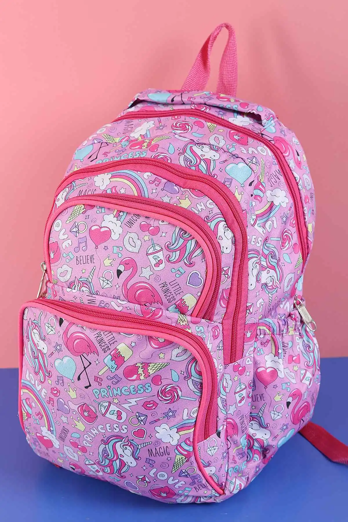 Pembe Desenli Beslenme Çantalı İkili Sırt Çantası Seti 288980
