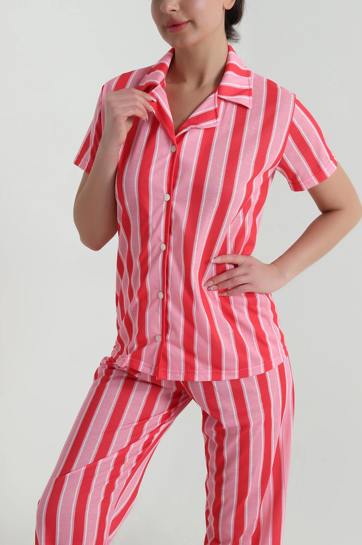 Pembe Digital Baskılı Kadın Pijama Takımı 459203