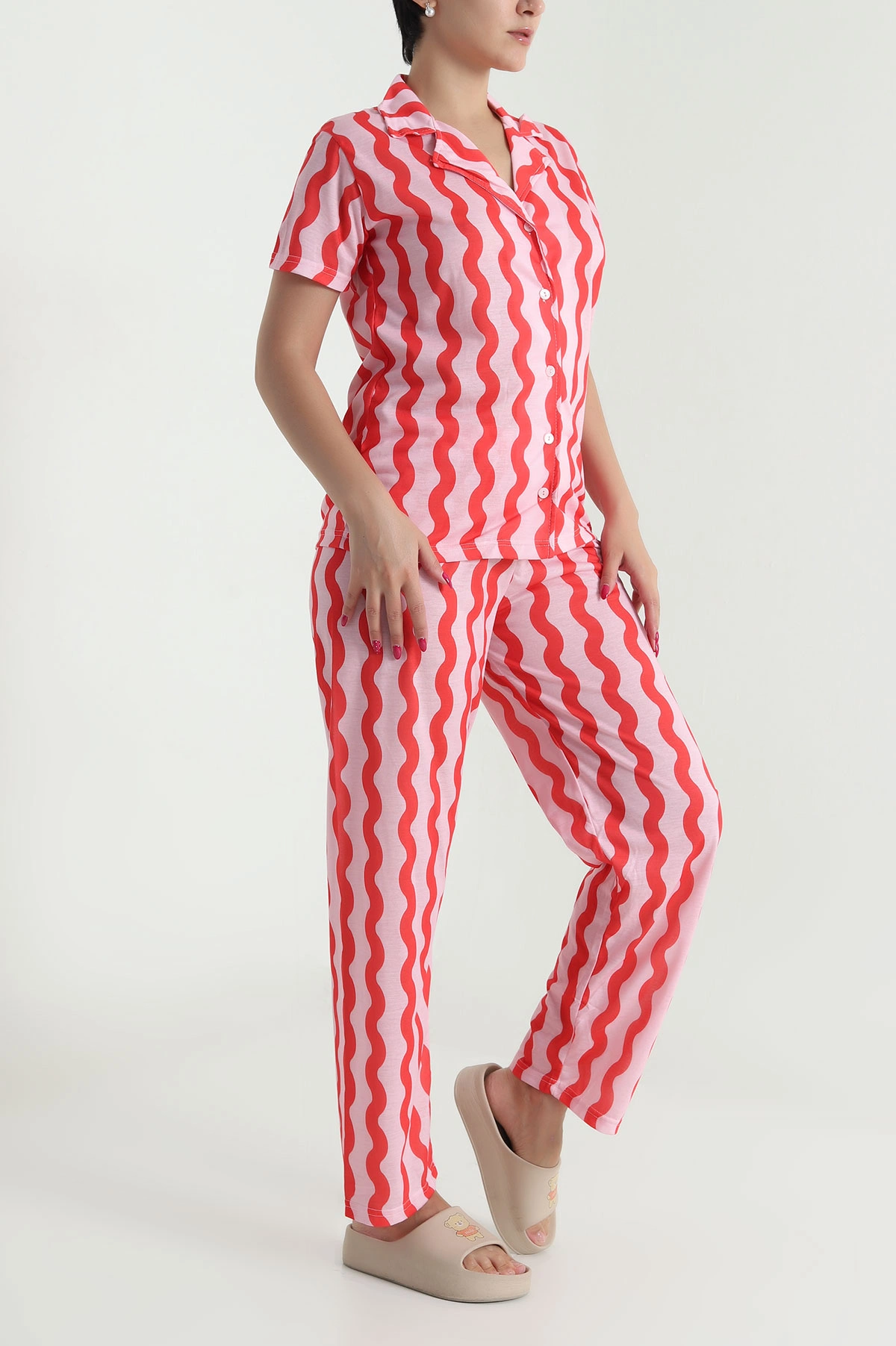 Pembe Digital Baskılı Kadın Pijama Takımı 478598