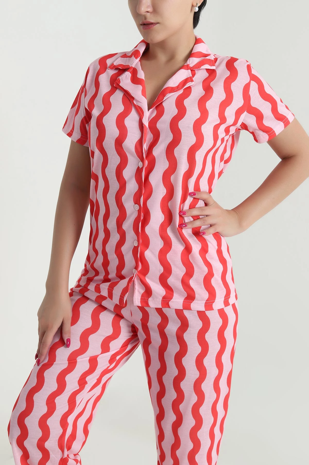 Pembe Digital Baskılı Kadın Pijama Takımı 478598
