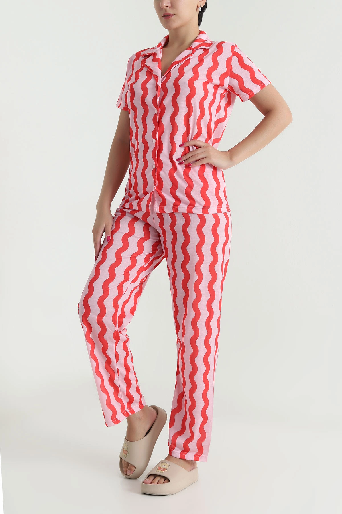 Pembe Digital Baskılı Kadın Pijama Takımı 478598