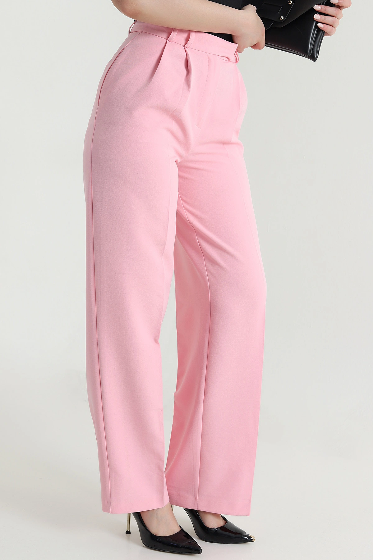 Pembe Double Kumaş Palazzo Kadın Pantolon 474448