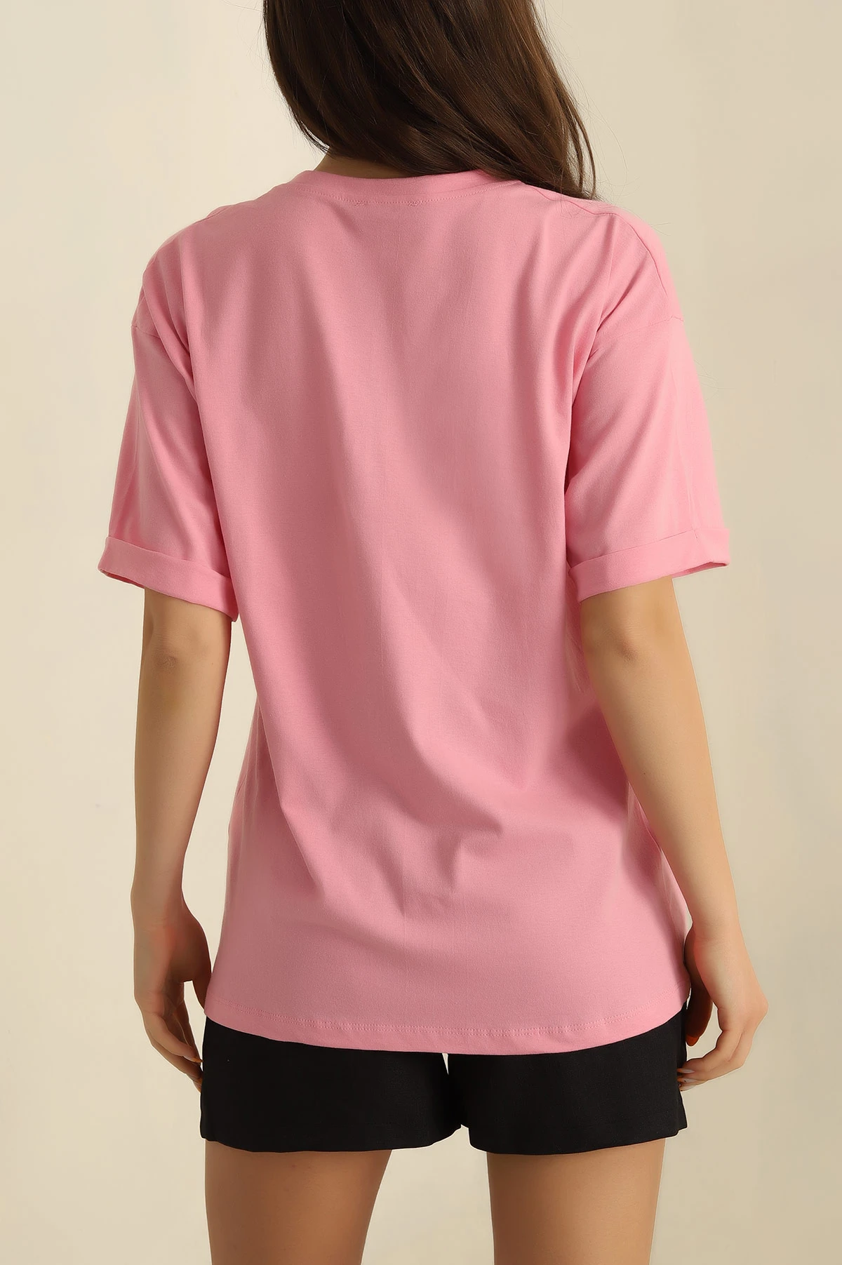 Pembe Duble Kol Süprem Bayan Tişört 266346
