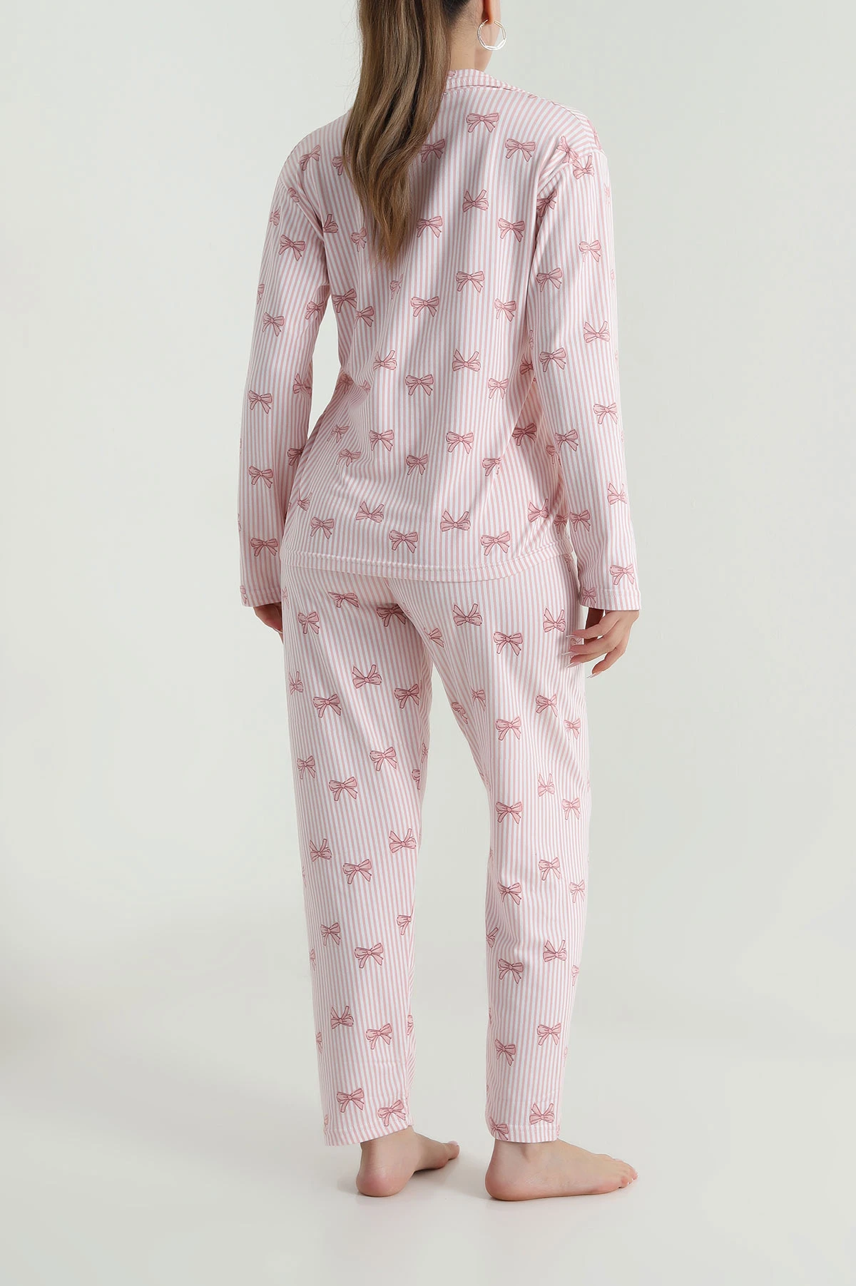 Pembe Düğmeli Milan Kadın Pijama Takımı 486253