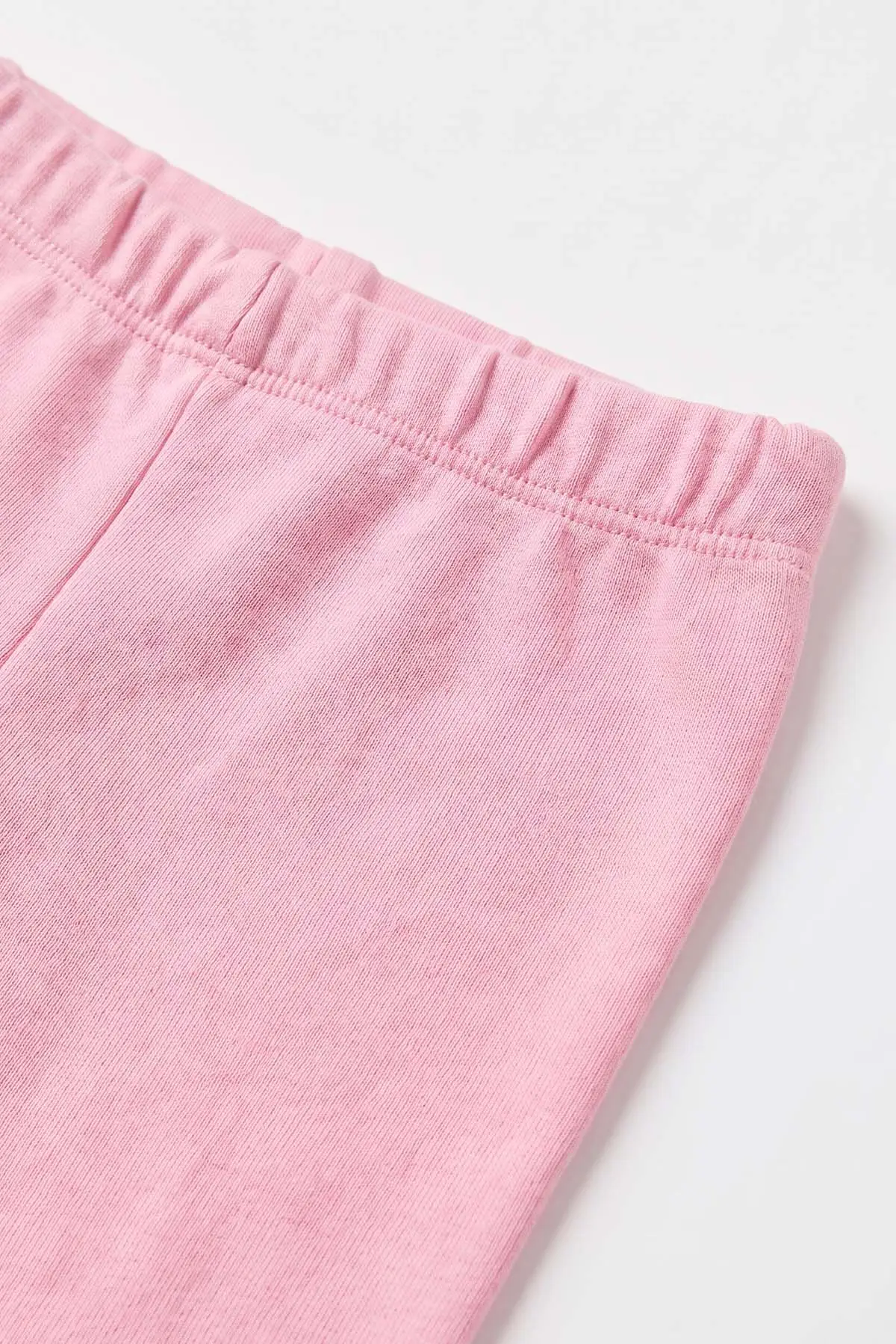 Pembe Ekru  (6-18 Ay) Kalp Baskılı Yakadan Fırfırlı  Kız Bebek 2'li Takım 479478