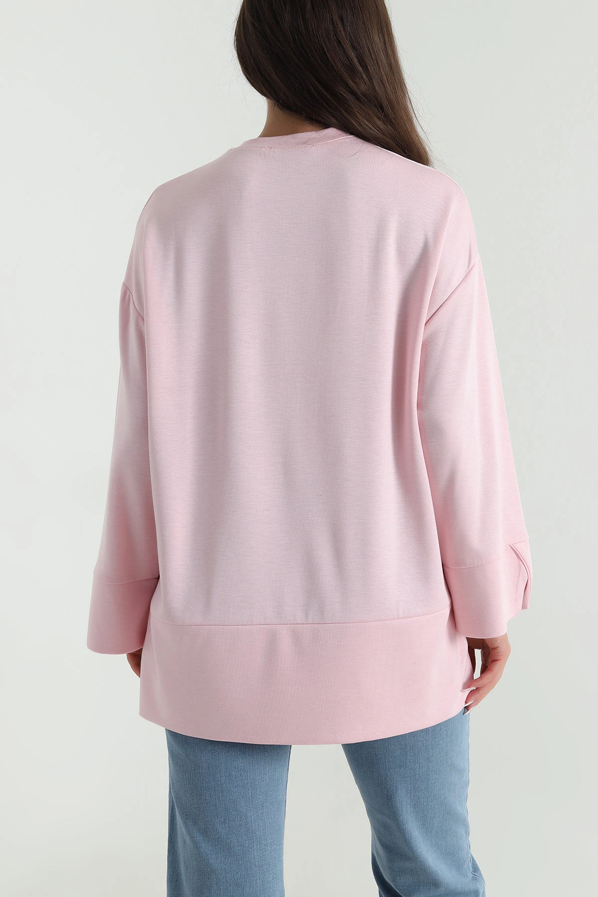 Pembe Etek Kol Yırtmaçlı Oysho Kadın Bluz 490350