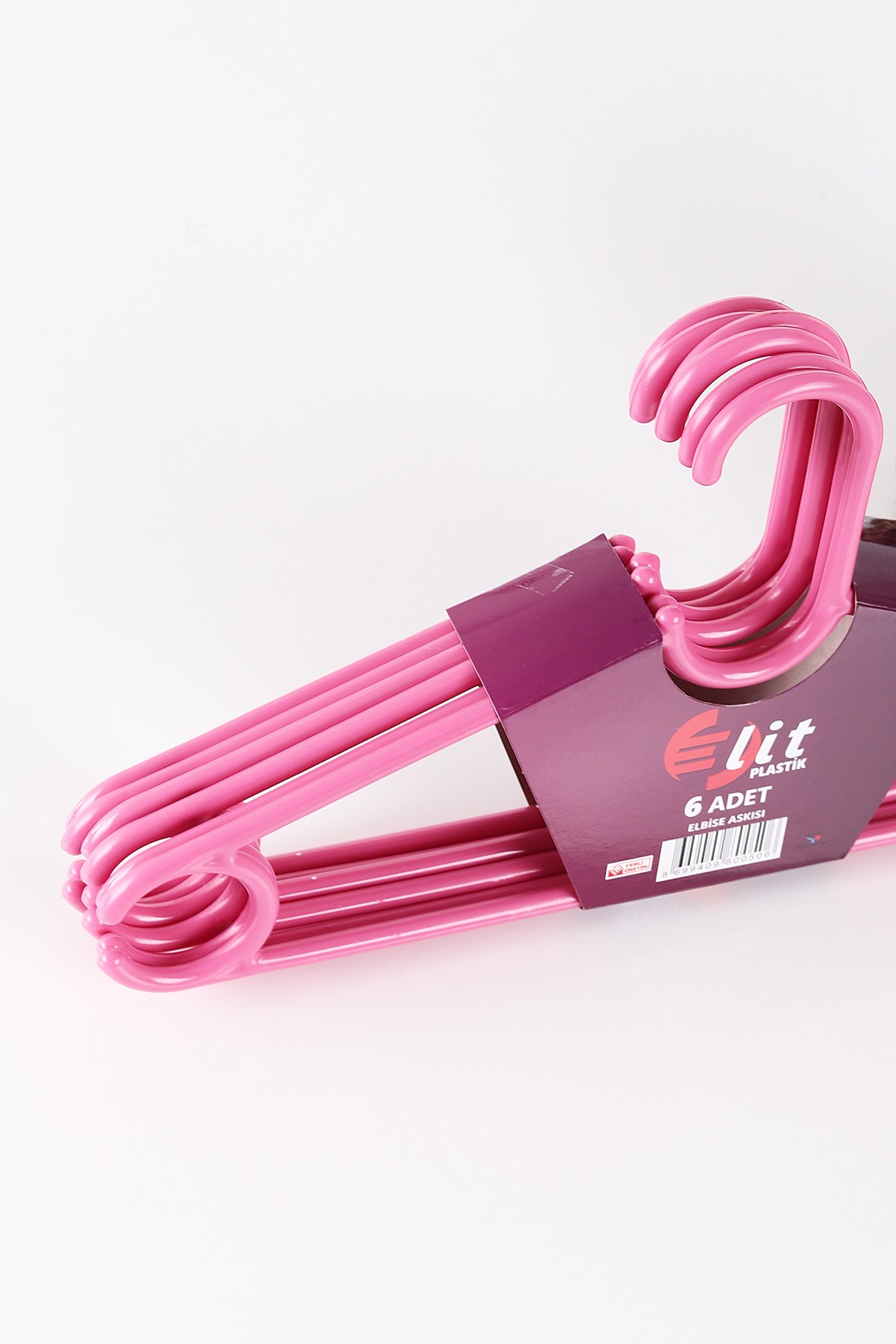 Pembe.6'lı Plastik Elbise Askısı 222680