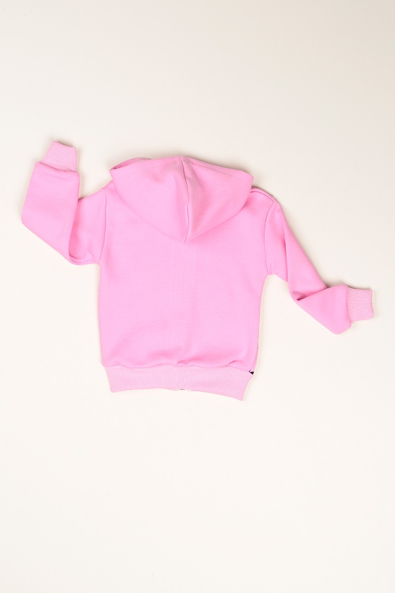 Pembe Fermuarlı İçi Şardonlu Kız Çocuk Sweat 77521