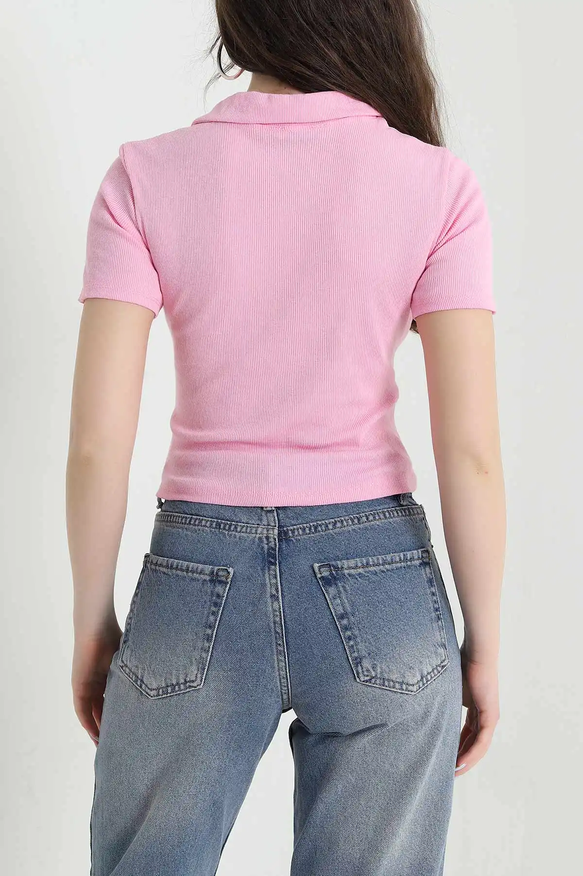 Pembe Fermuarlı Ottoman Kadın Bluz 450062