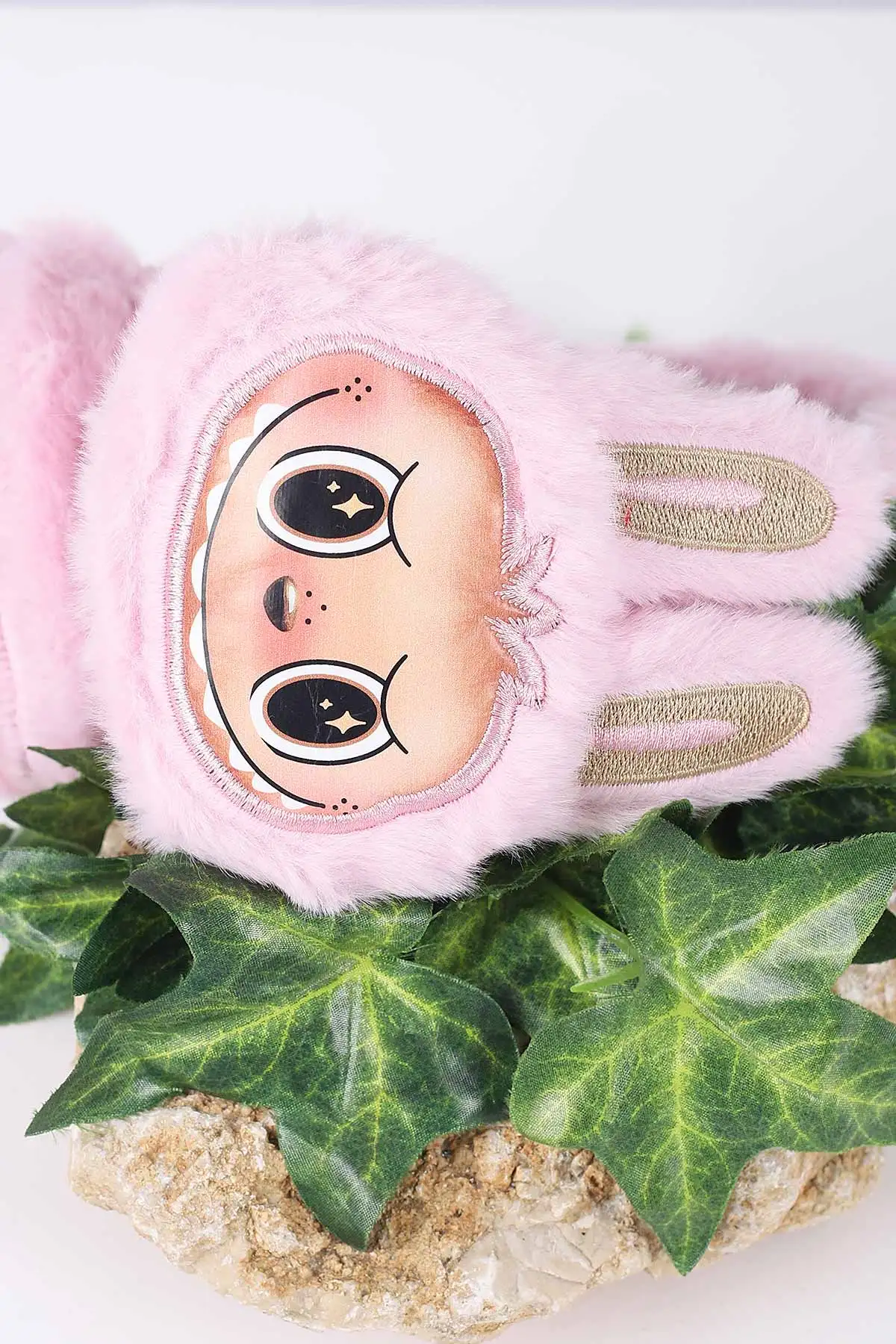 Pembe Figürlü Peluş Çocuk Kulaklık 410837