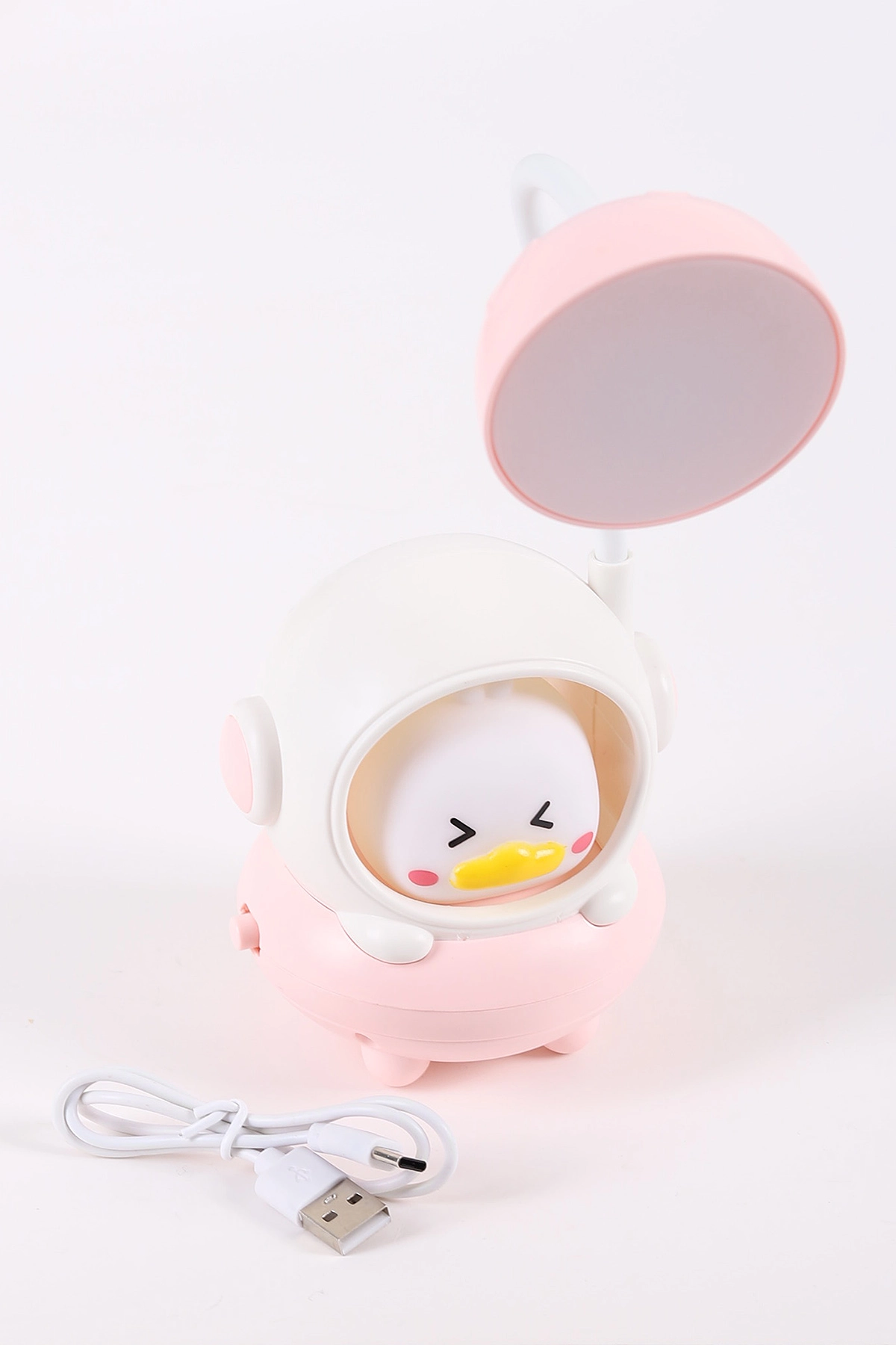 Pembe Figürlü Şarj Edilebilir Masa Lambası - USB Şarjlı Çocuk Ders Lambası 443001