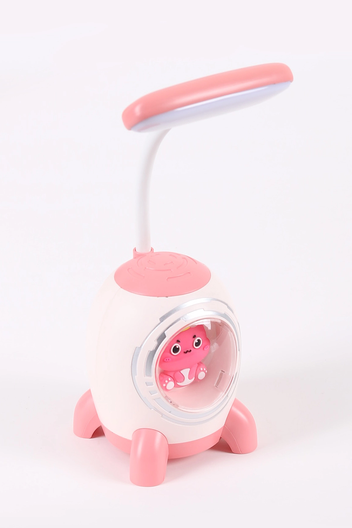 Pembe Figürlü Şarj Edilebilir Masa Lambası - USB Şarjlı Çocuk Ders Lambası 443002