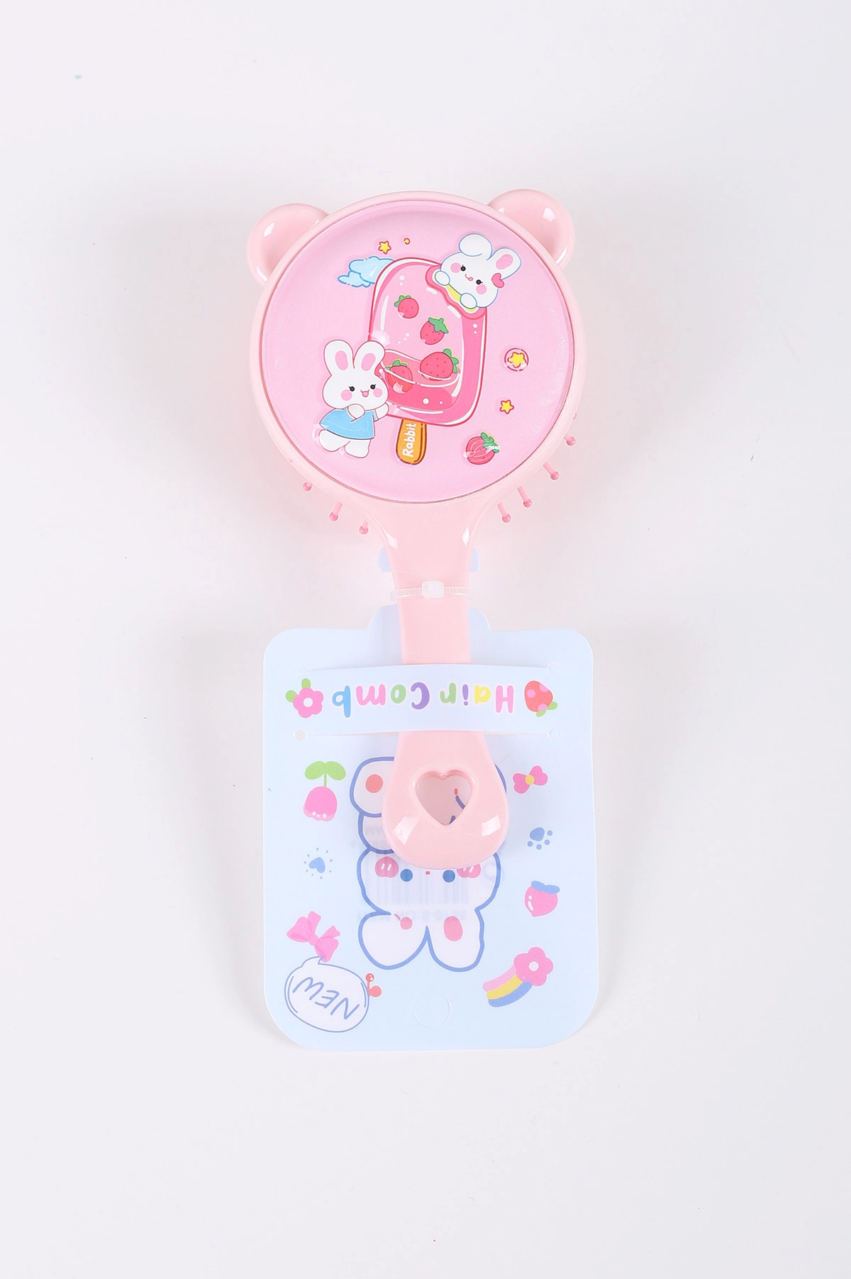 Pembe Figürlü ve Kabartmalı Çocuk Saç Tarağı 420671