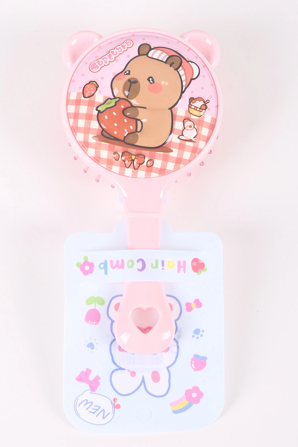 Pembe Figürlü ve Kabartmalı Çocuk Saç Tarağı 449714