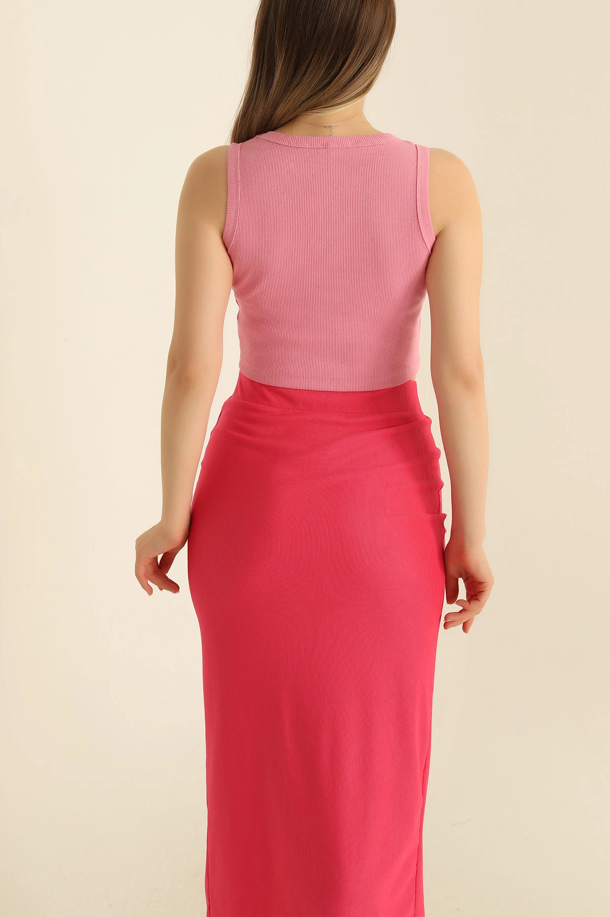 Pembe Fitilli Likralı Kadın Atlet 276965