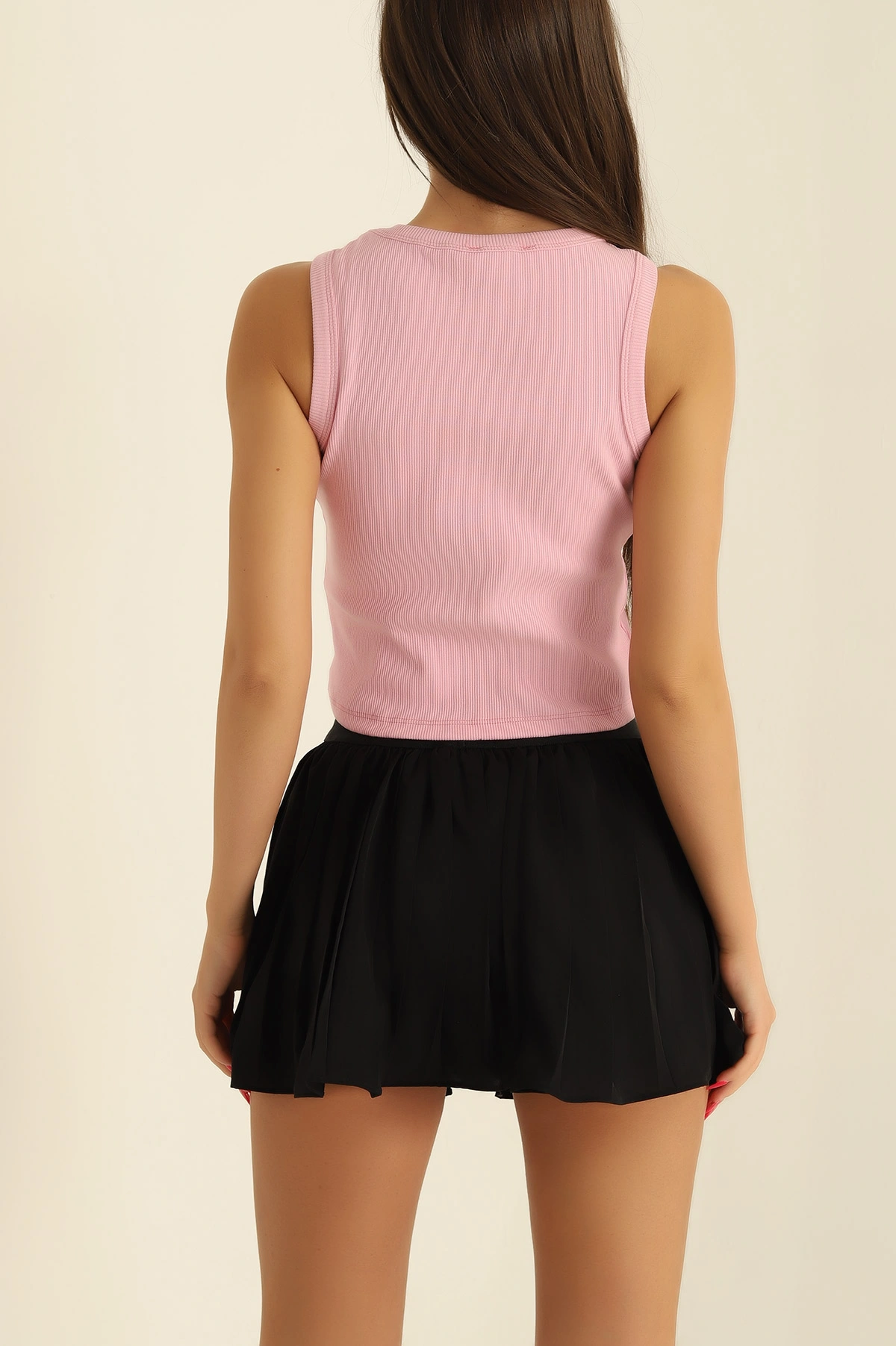 Pembe Fitilli Likralı Bayan Atlet 282880