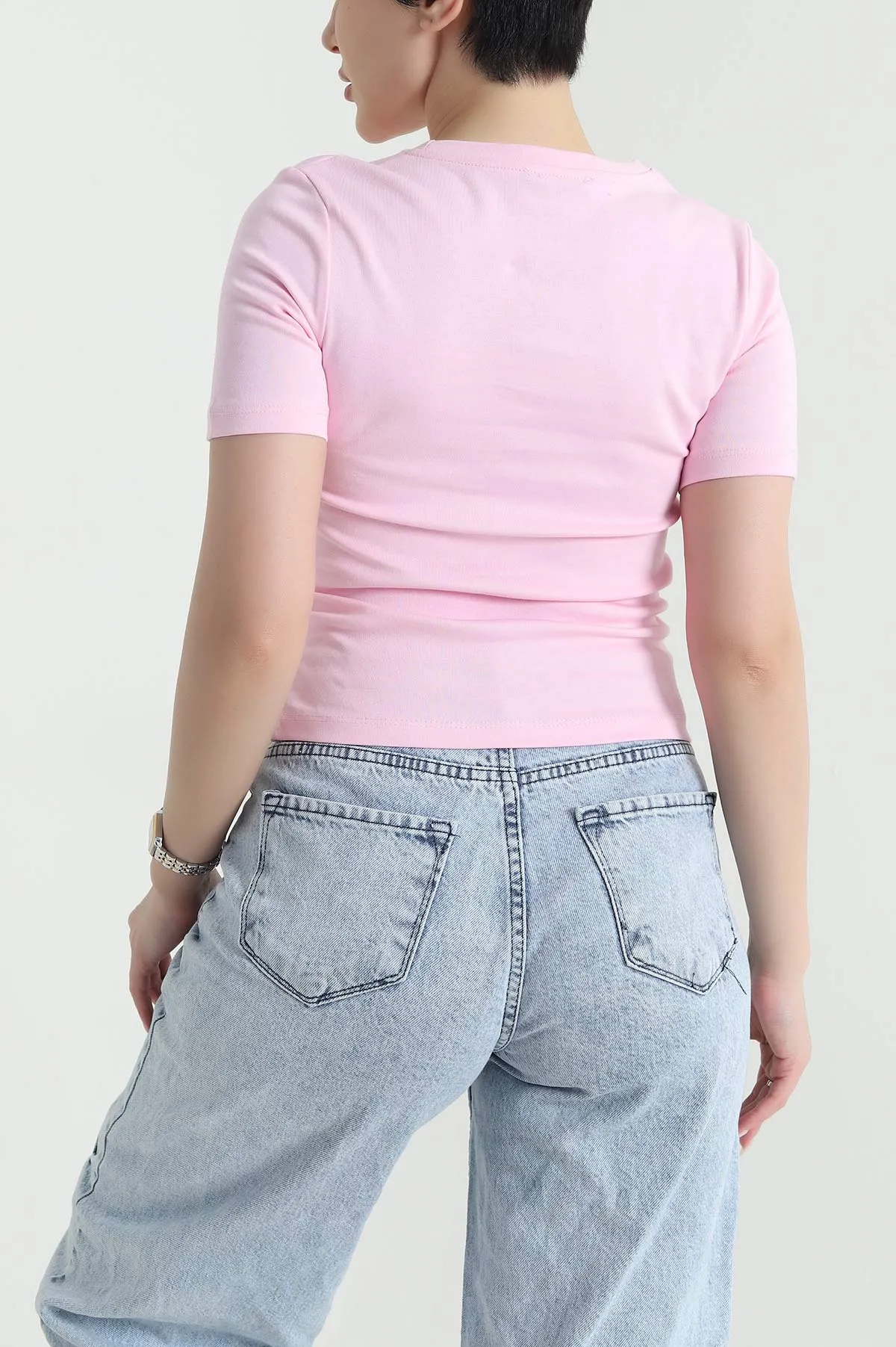 Pembe Fitilli Tasarım Kadın Bluz 449672