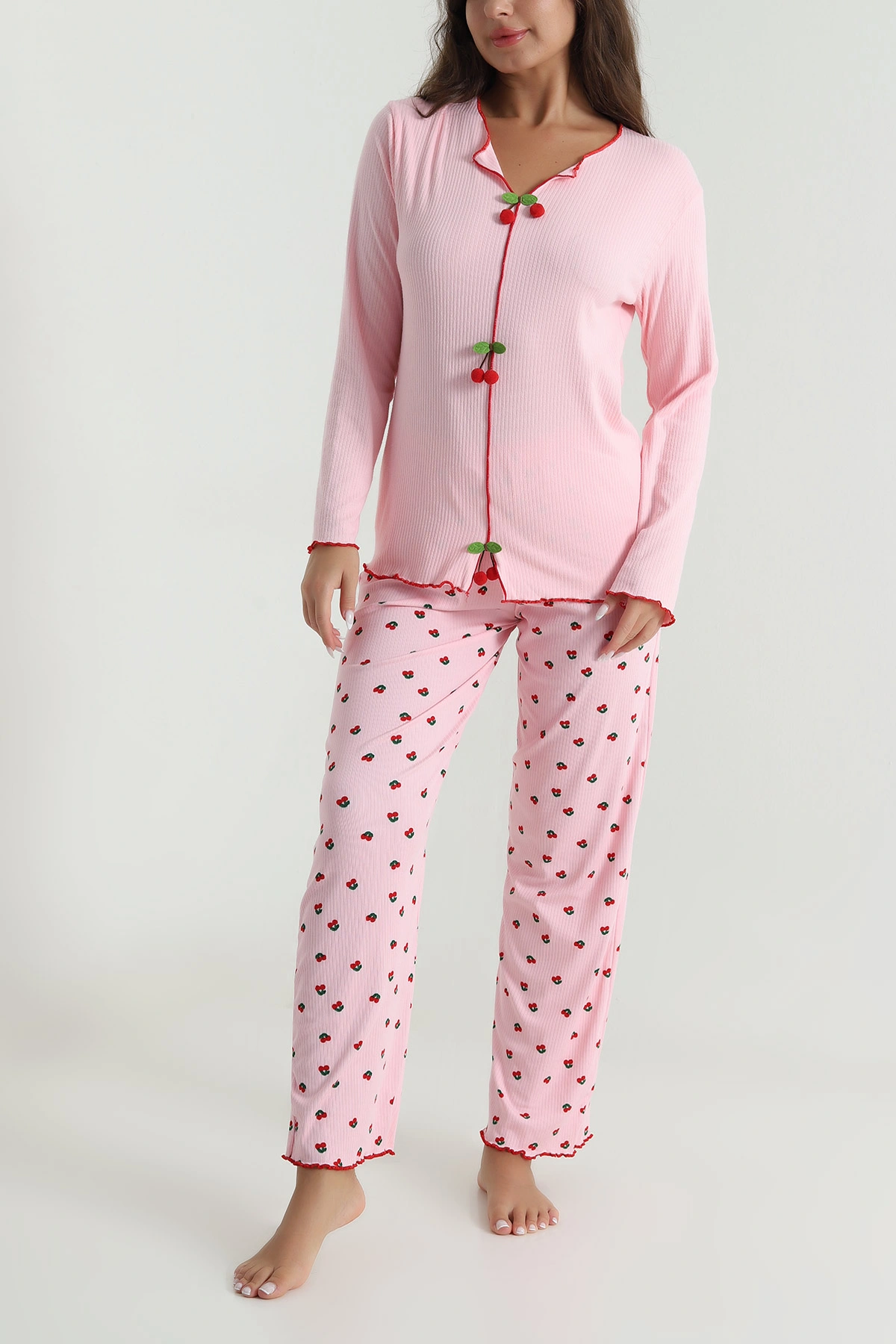 Pembe Fiyonklu Cares Kadın Pijama Takımı 488931