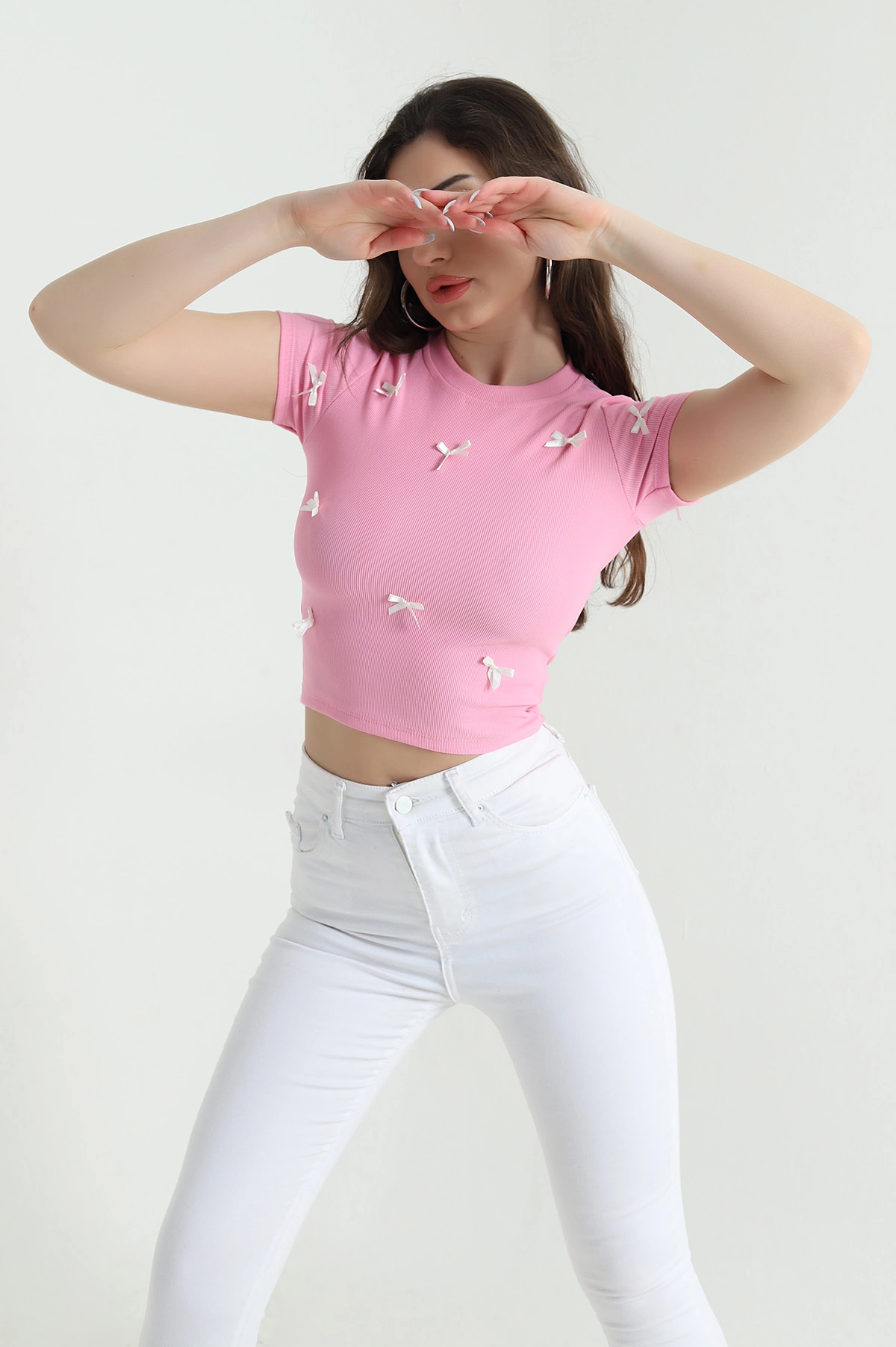Pembe Fiyonklu Ottoman Kadın Bluz 448634