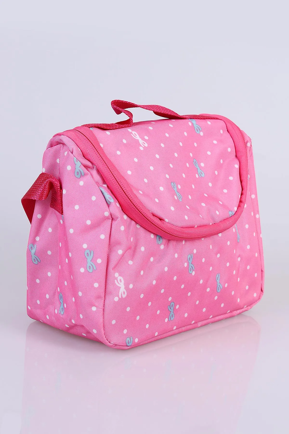 Pembe Folyolu Desenli Kız Çocuk Beslenme Çantası 486502