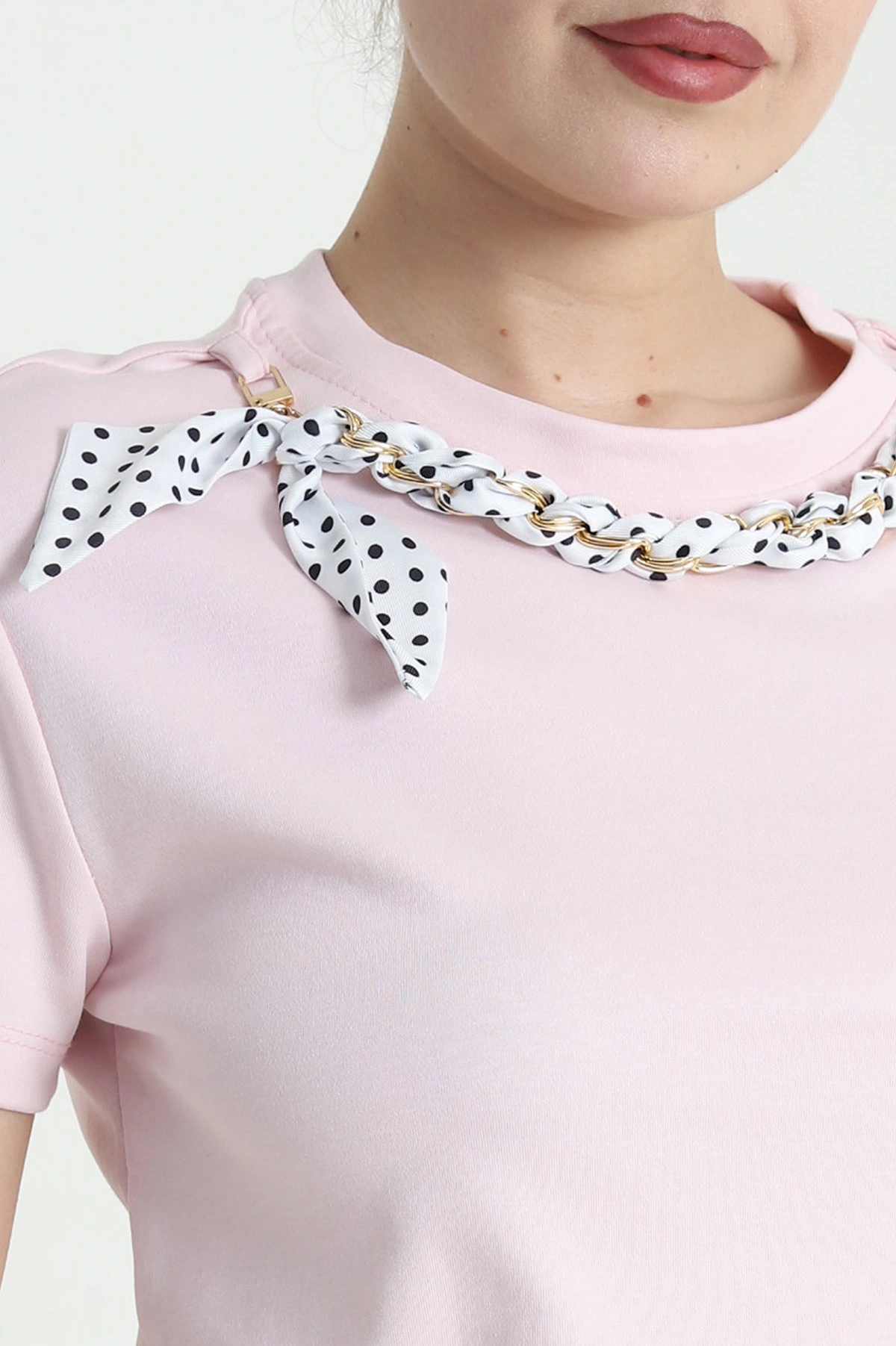 Pembe Fuarlı Tasarım Kadın Bluz 453159