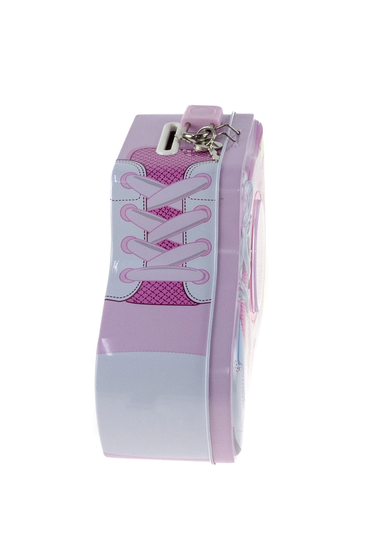 Pembe Giftzen Ayakkabı Temalı Saatli Kilitli Metal Kumbara 458921