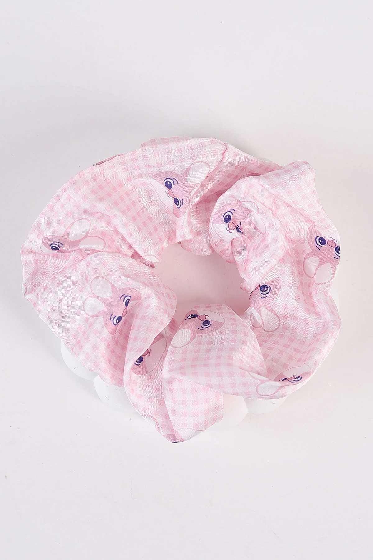 Pembe Hayvan Desenli Saten Simit Toka 489091