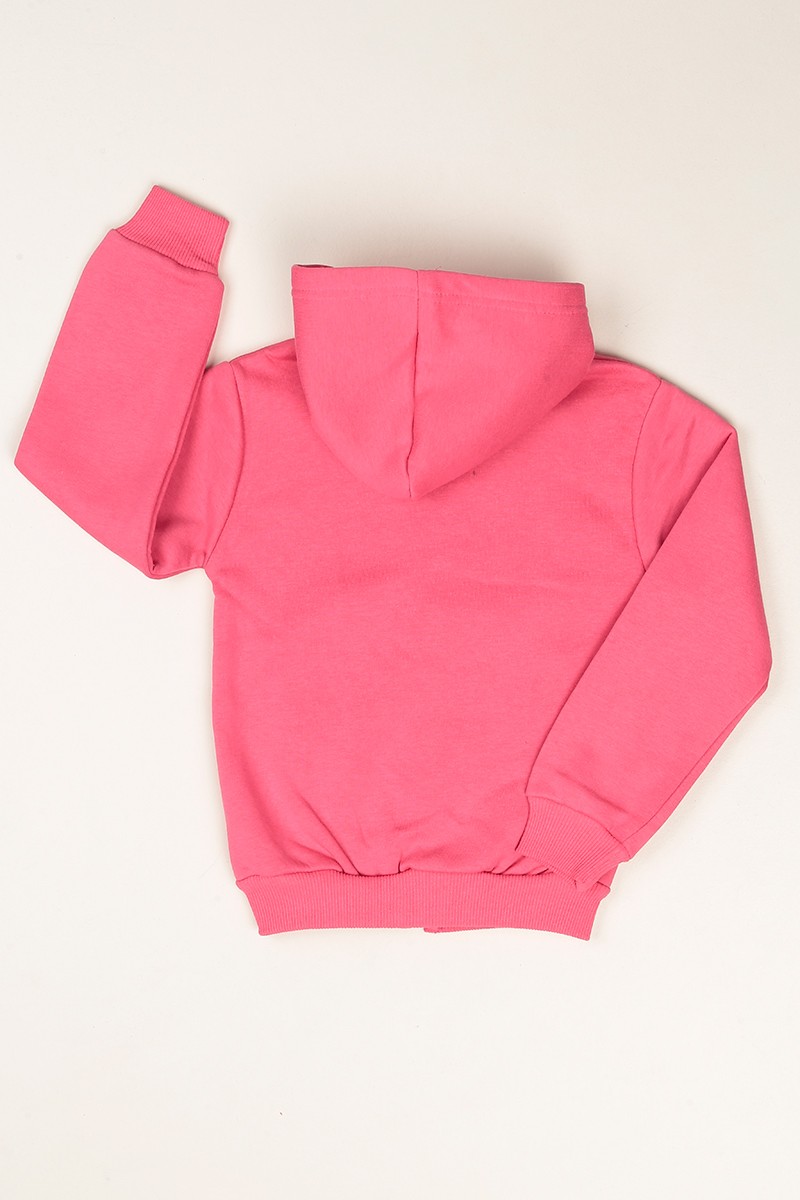 Pembe İçi Şardonlu Simli Kız Çocuk Sweat 80619