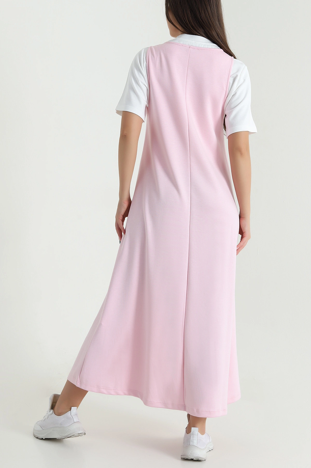 Pembe İçi Tişörtlü Modal Kumaş Elbise 468267