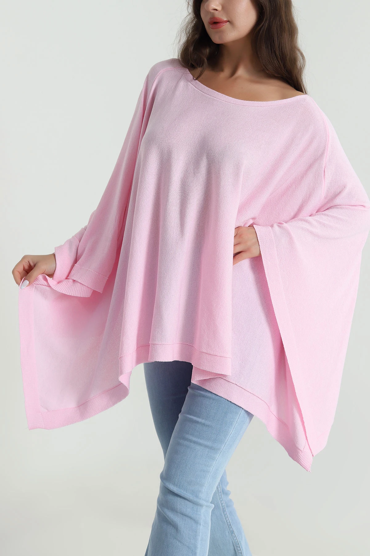 Pembe İnce Pera Kadın Pelerin 485327