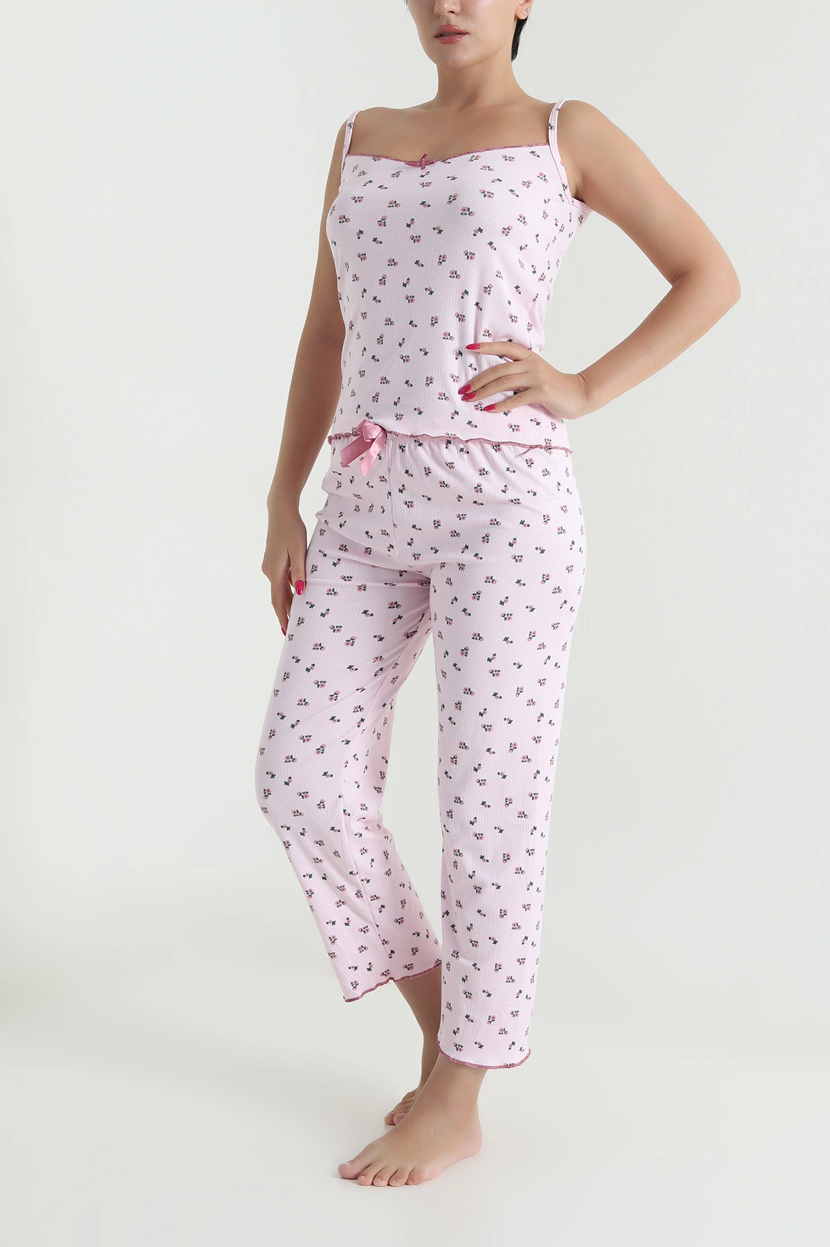 Pembe İp Askılı Kadın Pijama Takımı 476880