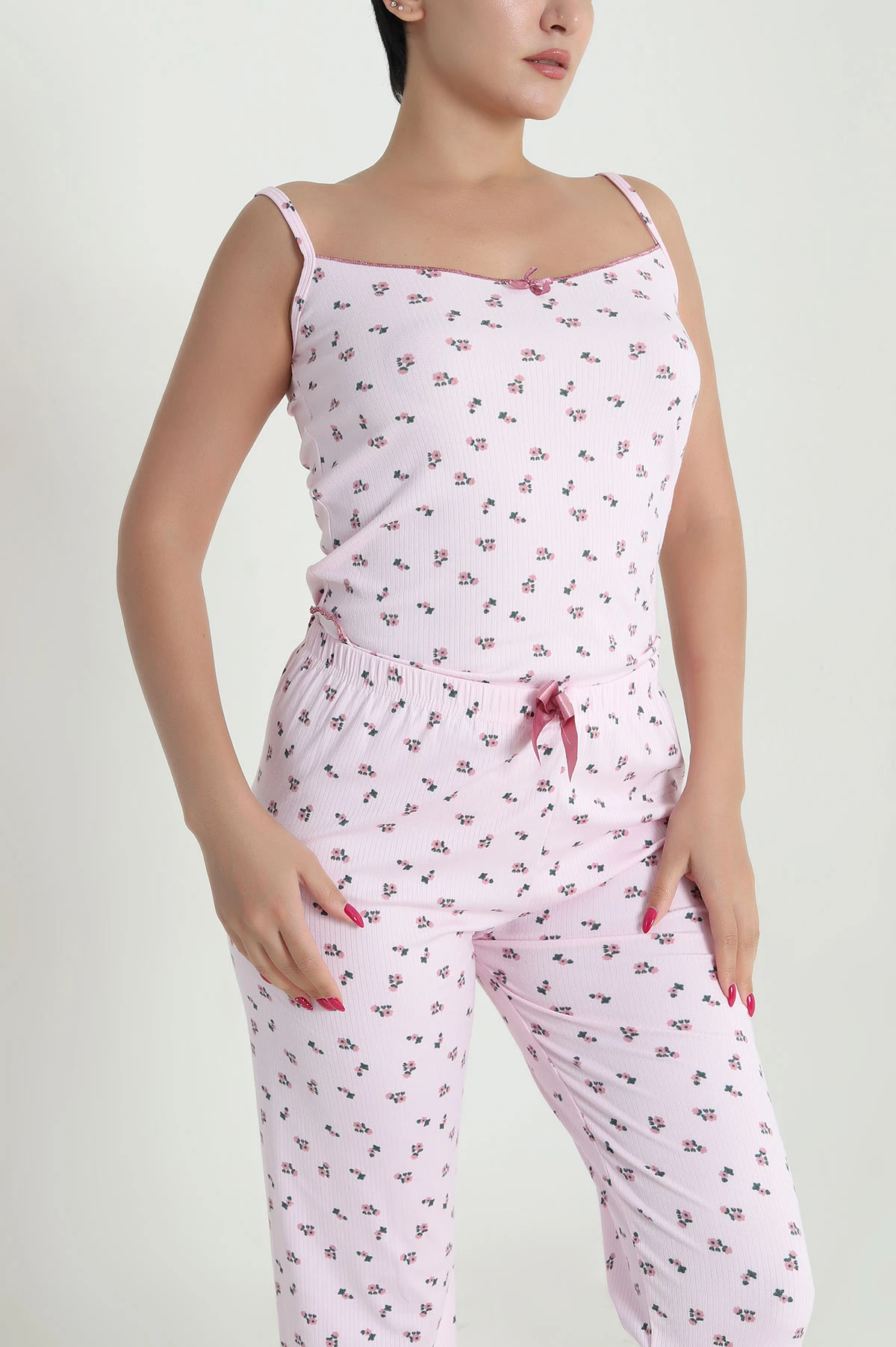 Pembe İp Askılı Kadın Pijama Takımı 476880