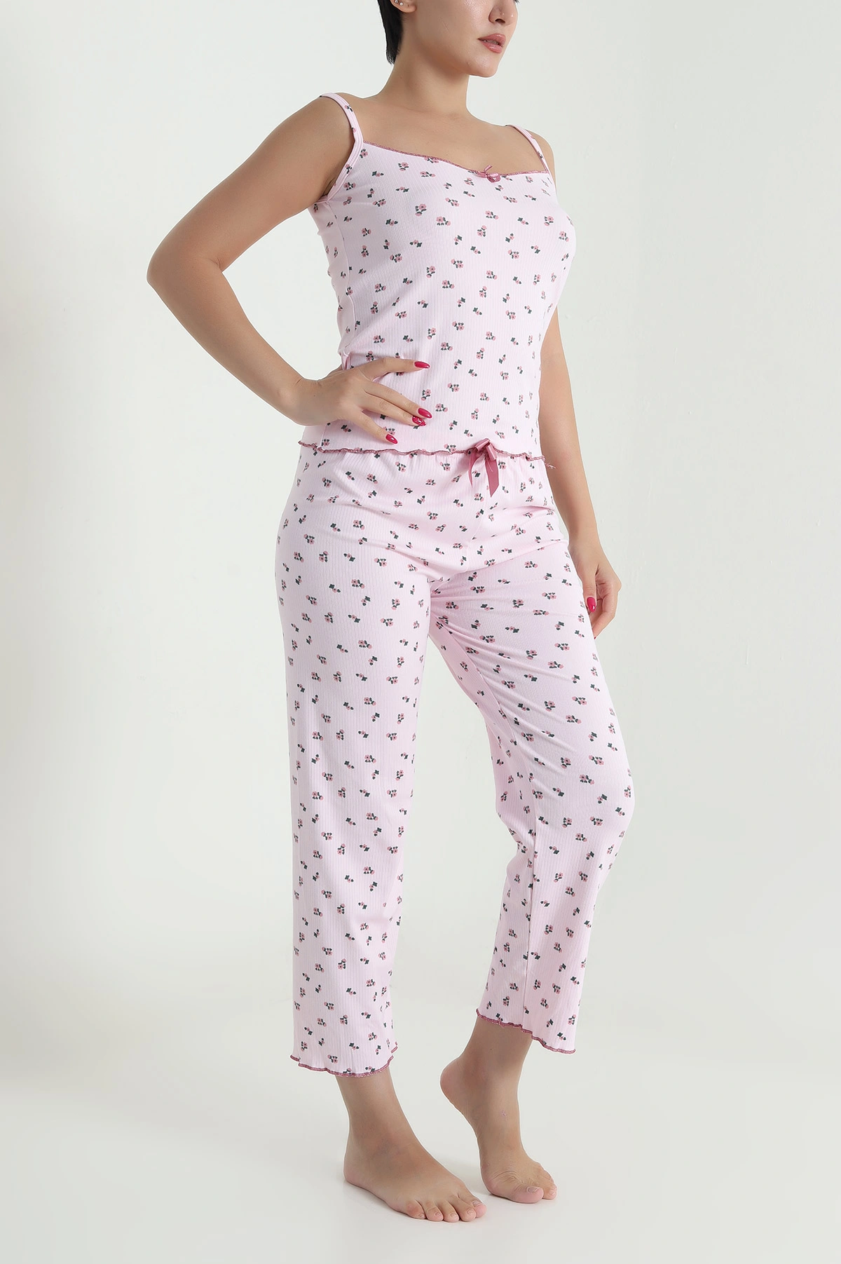 Pembe İp Askılı Kadın Pijama Takımı 476880