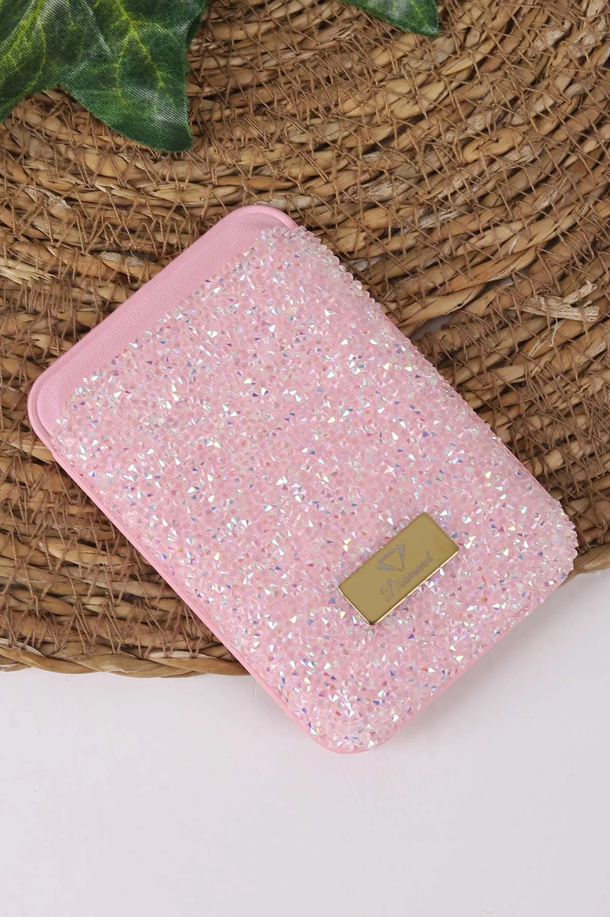 Pembe Iphone Uyumlu Diamond Wallet Case - Taşlı Magsafe Kartlık - Telefon Kartlığı 431868