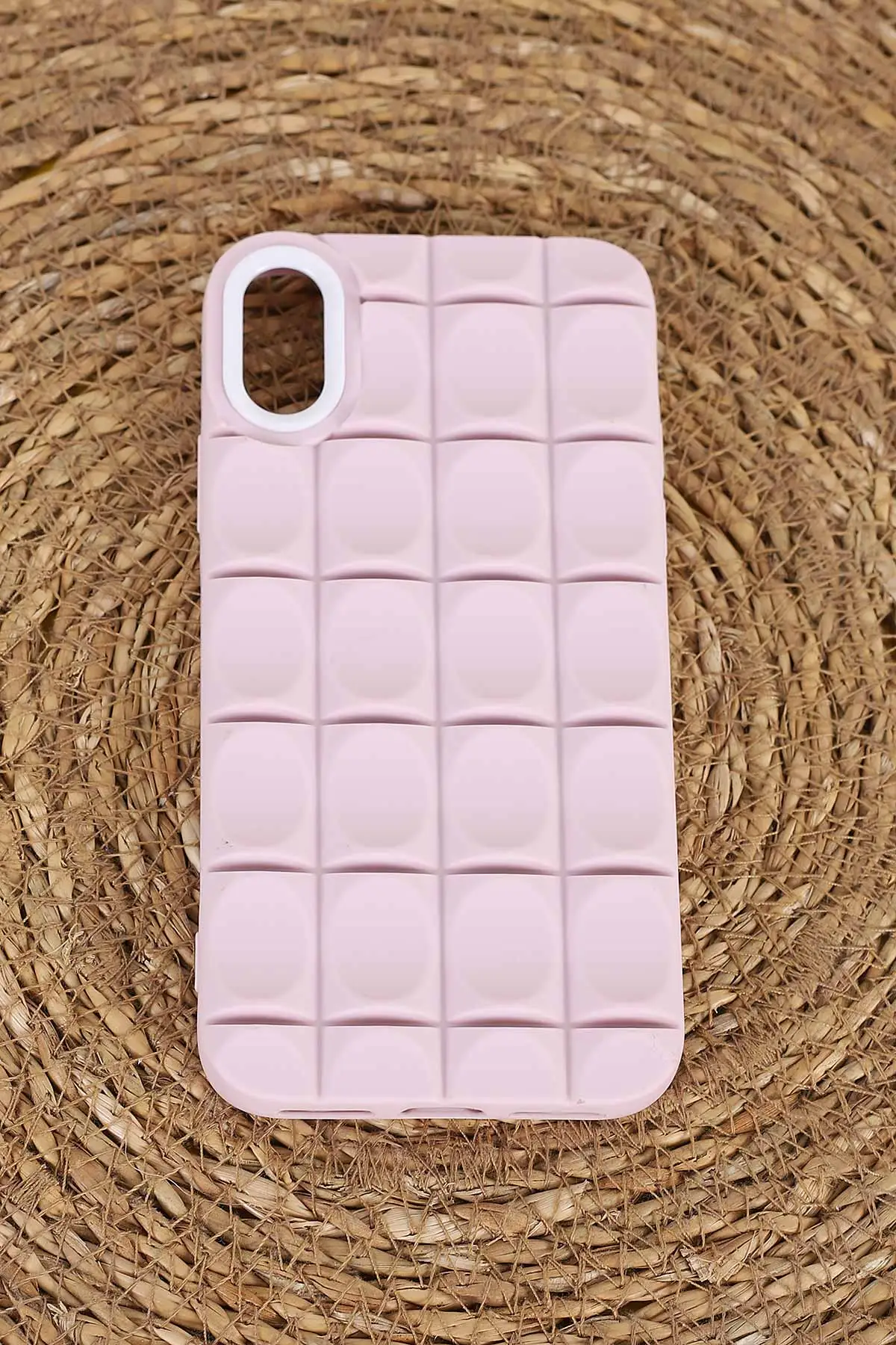 Pembe İPhone XR Uyumlu Karme Serisi Sert Silikon Telefon Kılıfı 404023