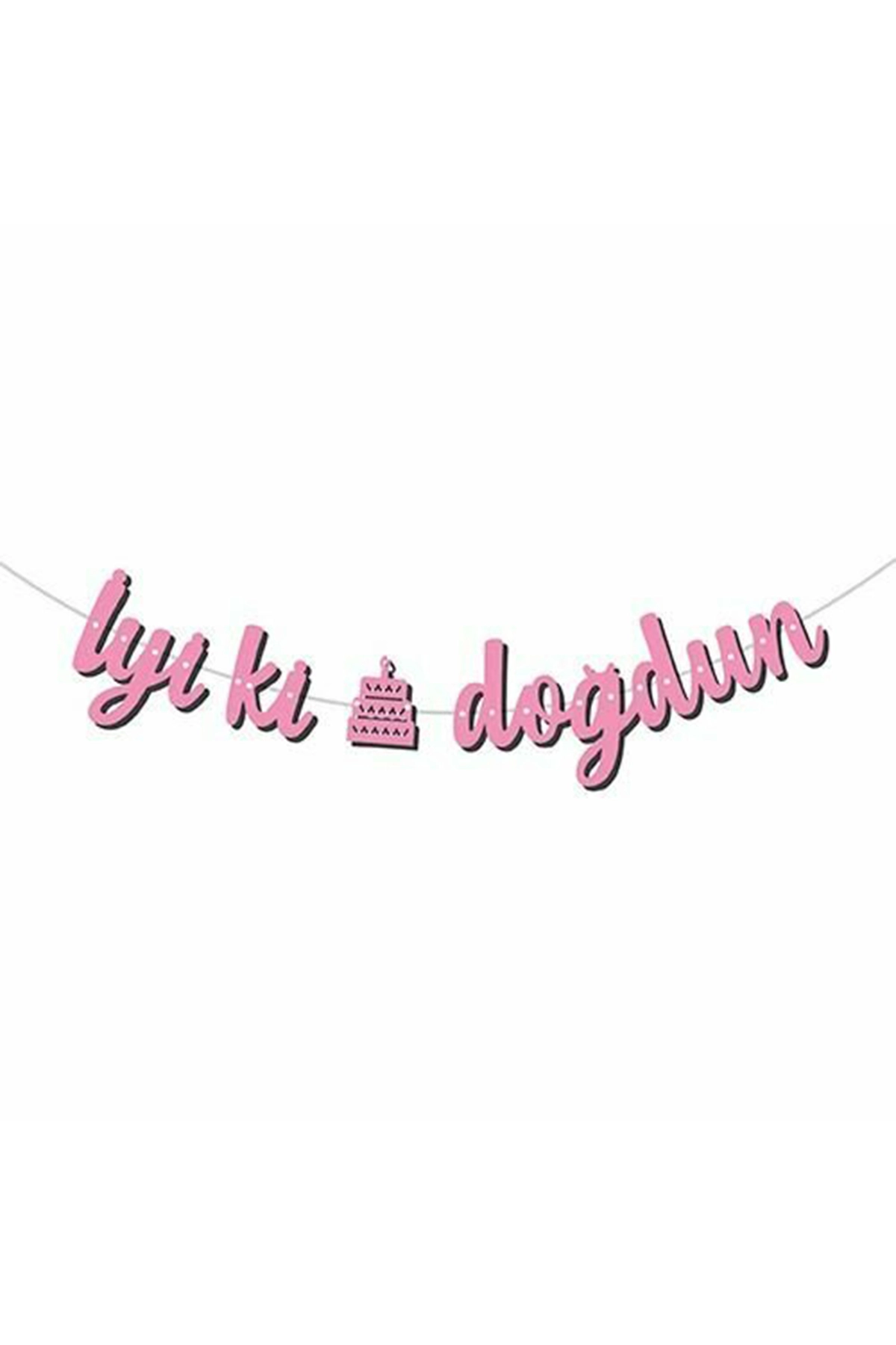 Pembe Kaligrafi Banner İyi Ki Doğdun Yazısı 298517