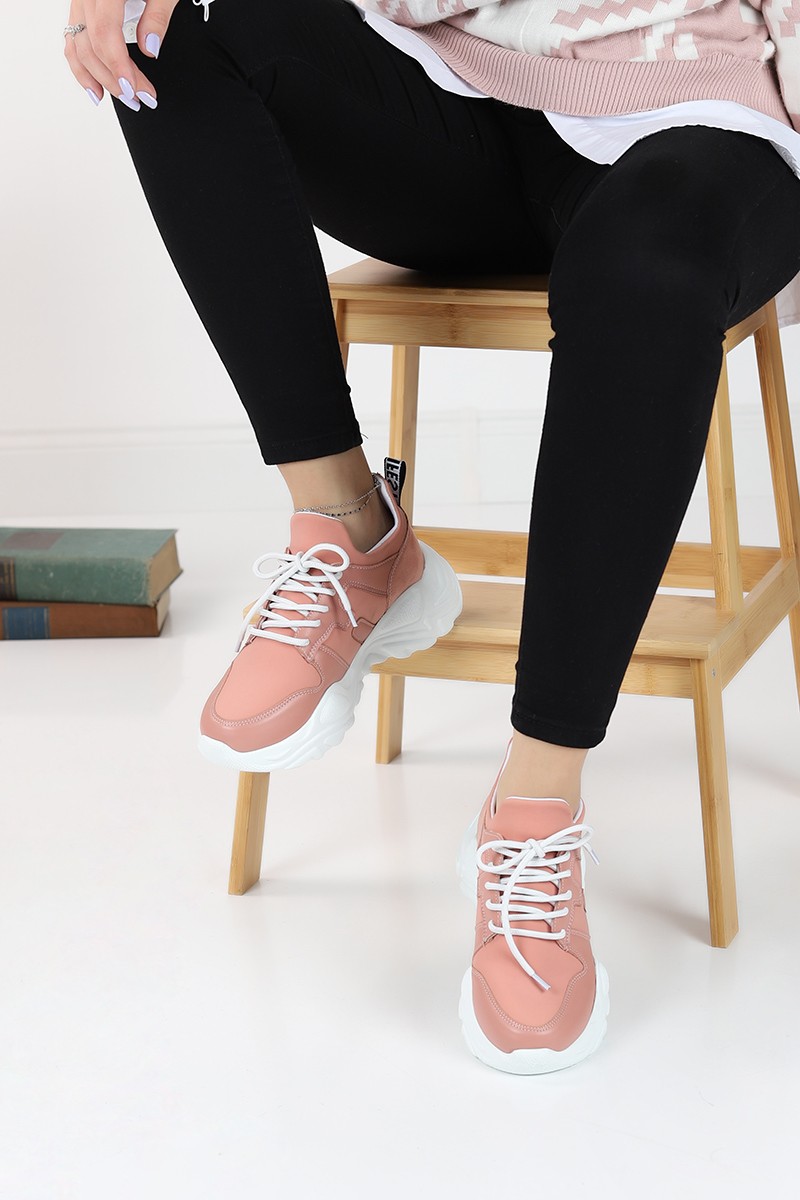 Pembe Kalın Tabanlı Spor Ayakkabı 80528