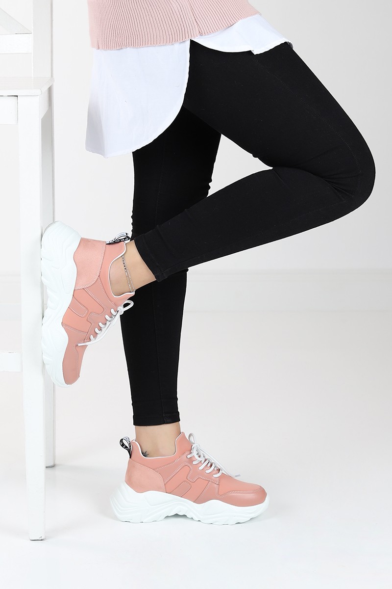 Pembe Kalın Tabanlı Spor Ayakkabı 80528