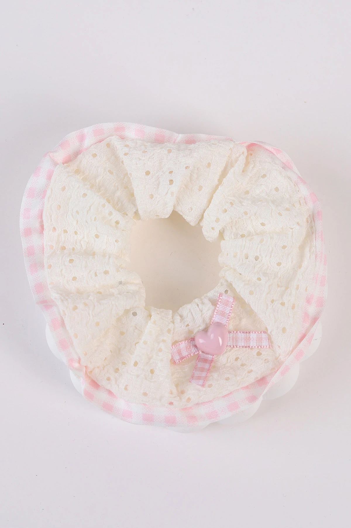 Pembe Kalp Aksesuarlı Örgü Simit Toka 486125