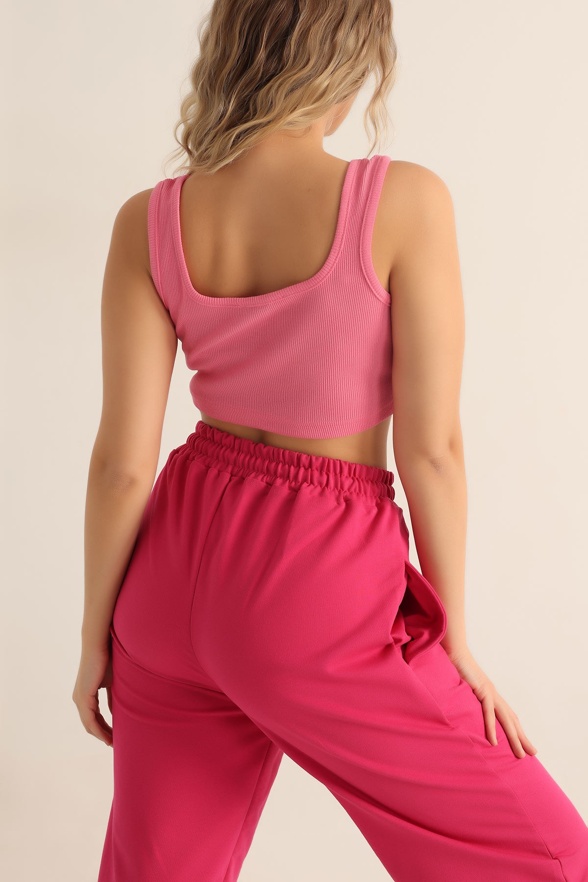 Pembe Kare Yaka Fitilli Atlet 180115