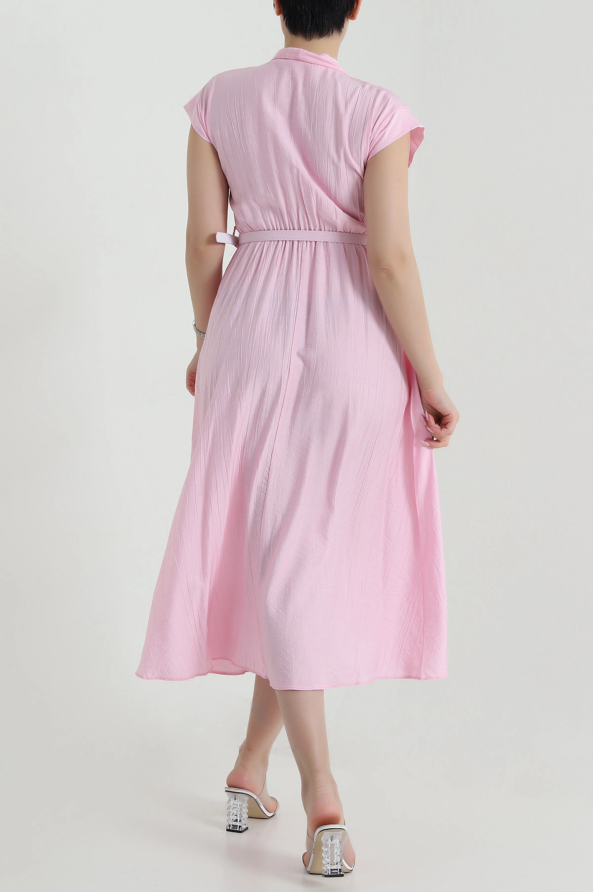 Pembe Kemerli Çilek Kadın Elbise 459534