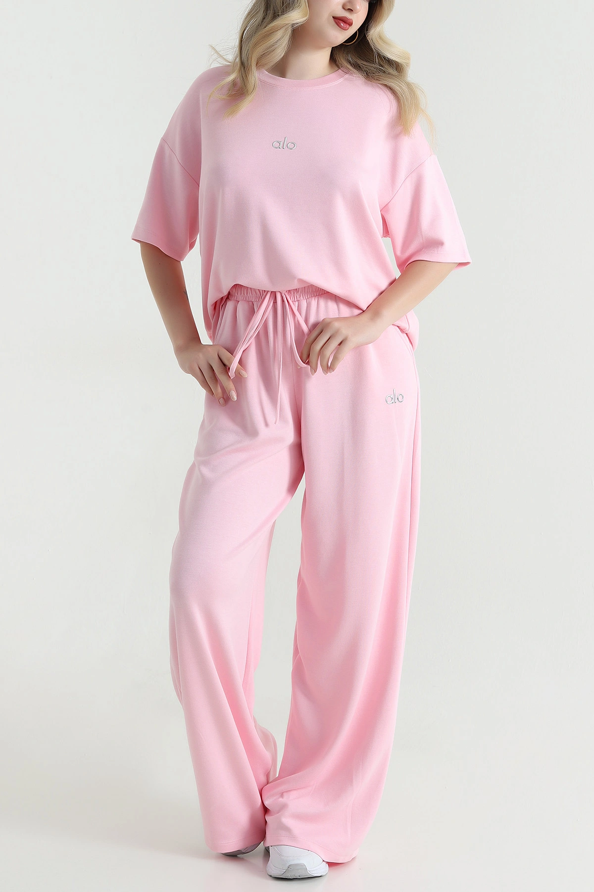 Pembe Kısa Kollu Oysho Kadın İkili Takım 465741