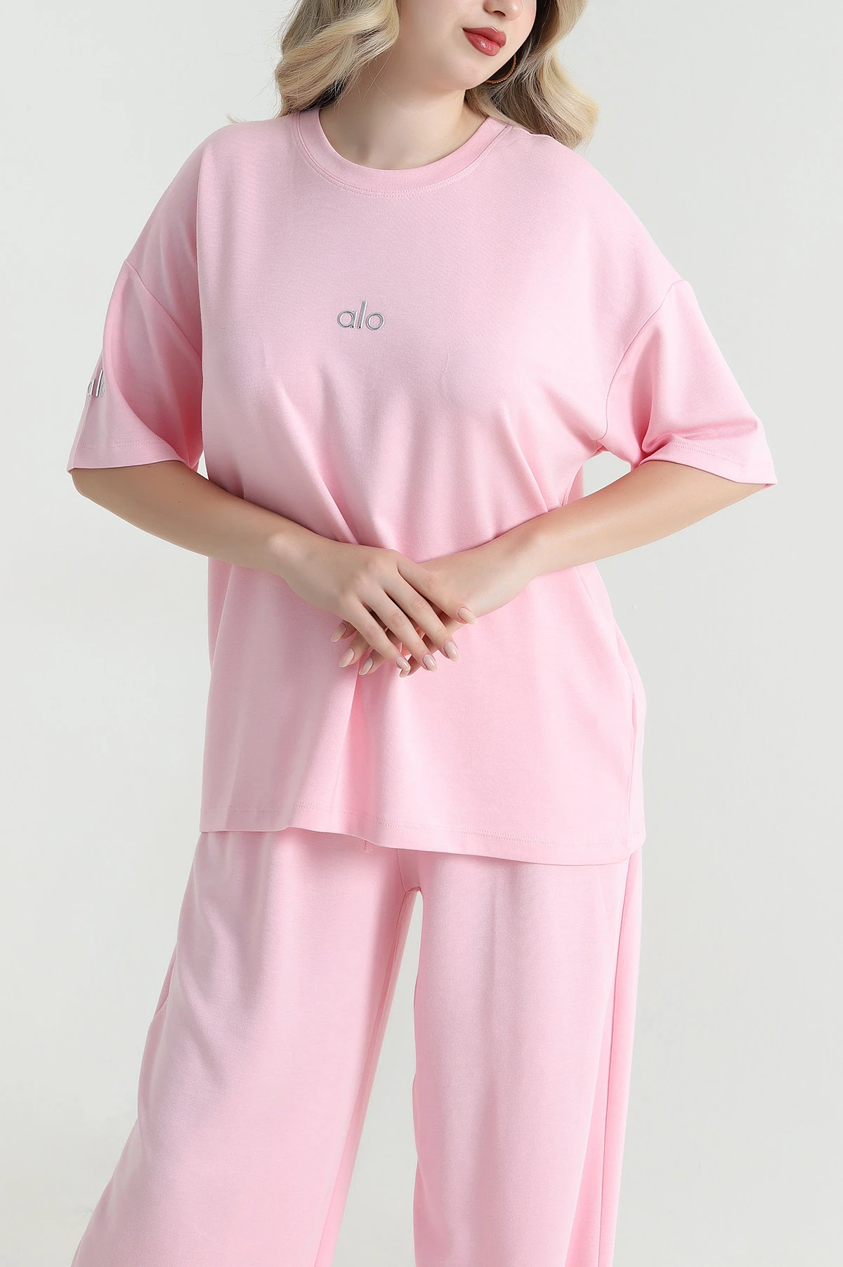 Pembe Kısa Kollu Oysho Kadın İkili Takım 465741