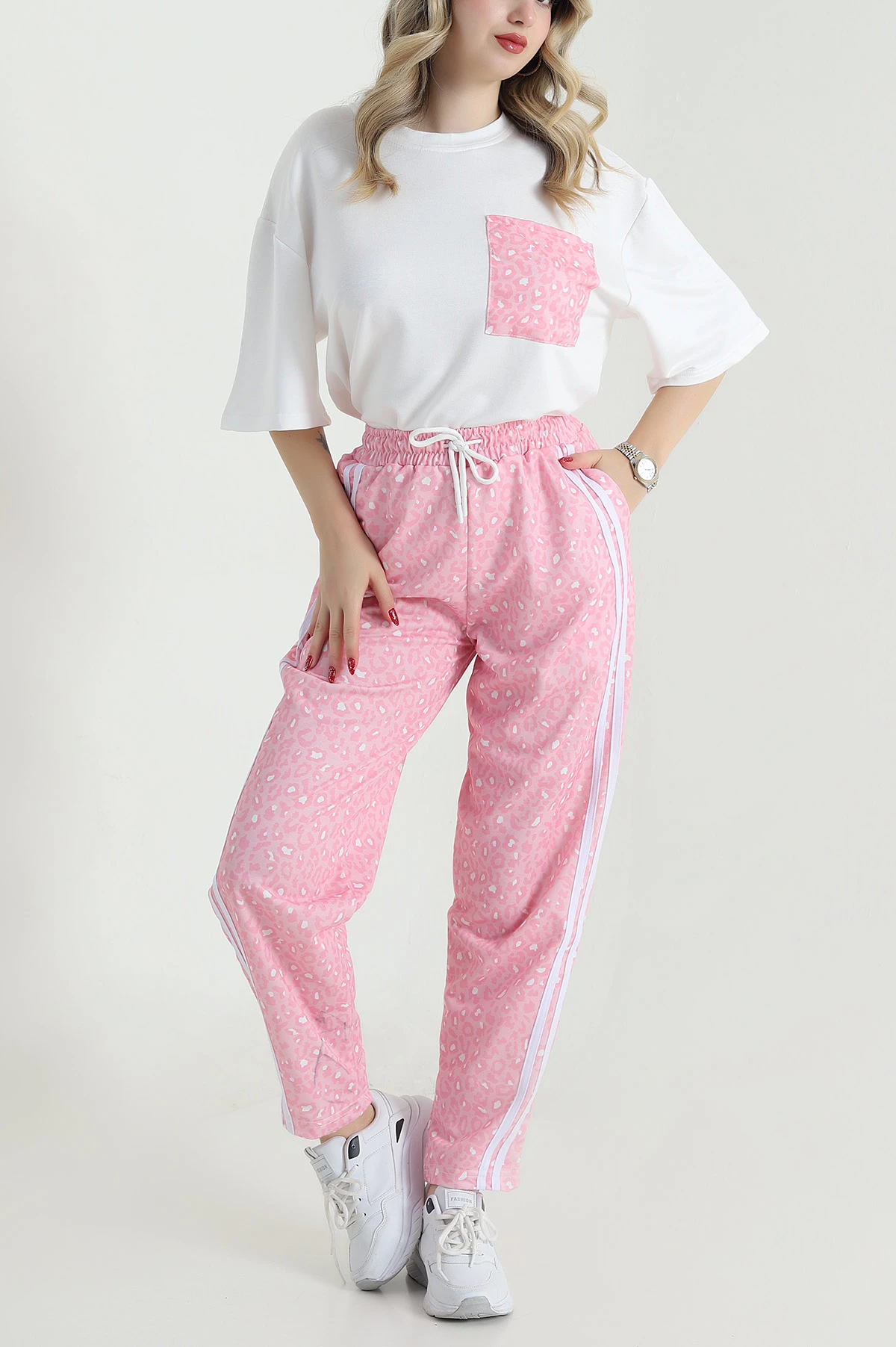 Pembe Leopar Desenli Oysho Kadın İkili Takım 472181