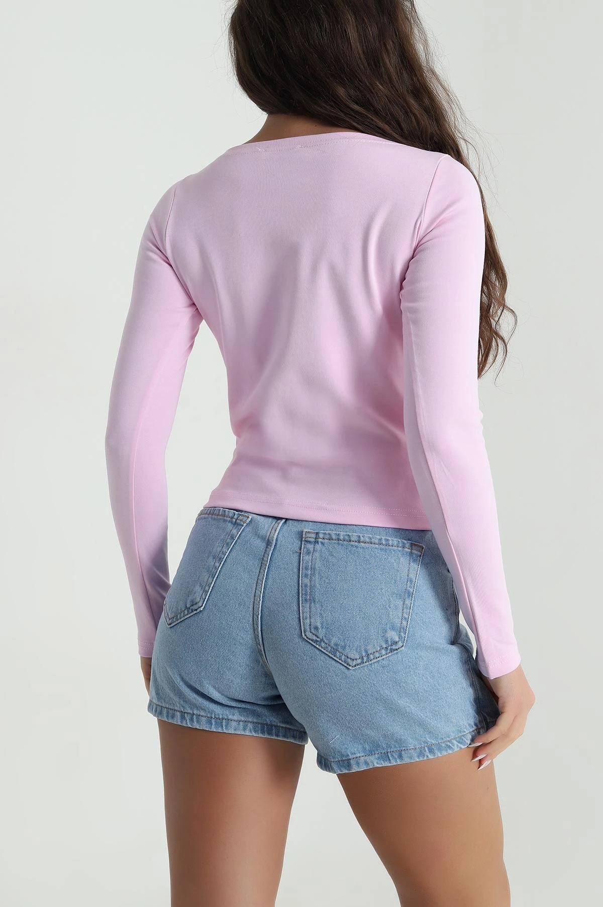 Pembe Likralı İnterlok Kadın Bady 485488