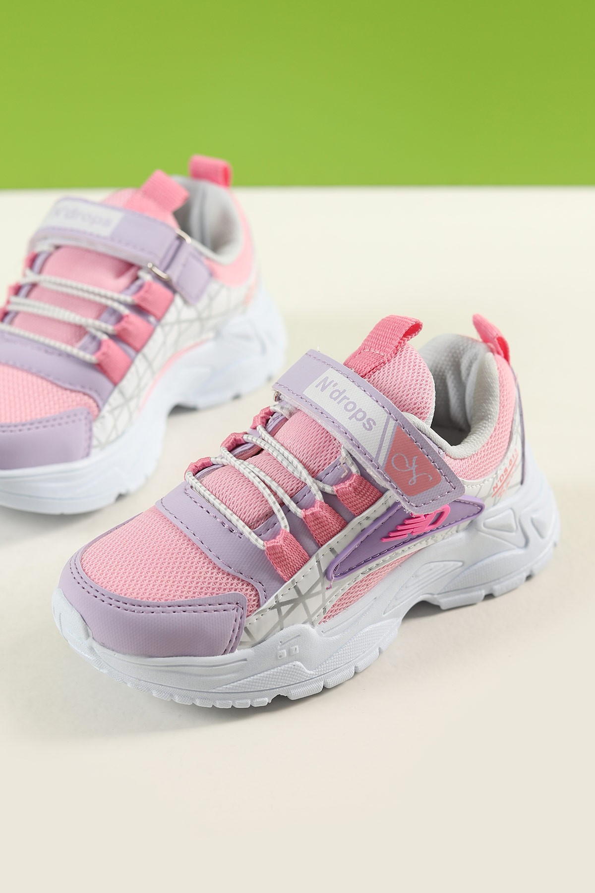 Pembe Lila (26-30 Patik) Kalın Taban Fuspetli Kız Çocuk Spor Ayakkabı 221714