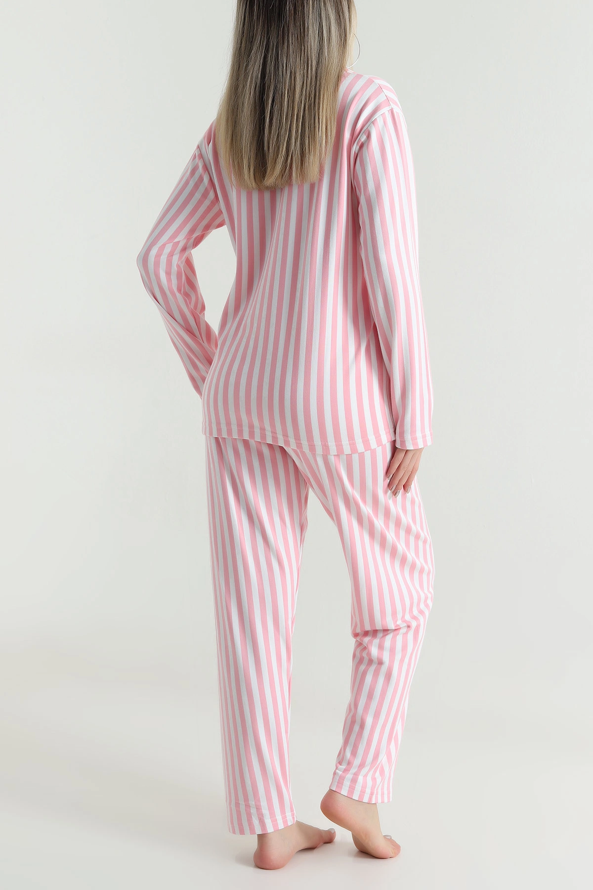 Pembe Milan Soft Düğmeli Kadın Pijama Takımı 488928